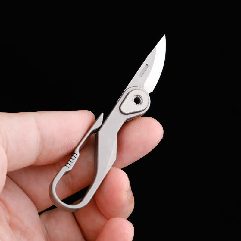 Porte-clés mini couteau pliant en titane