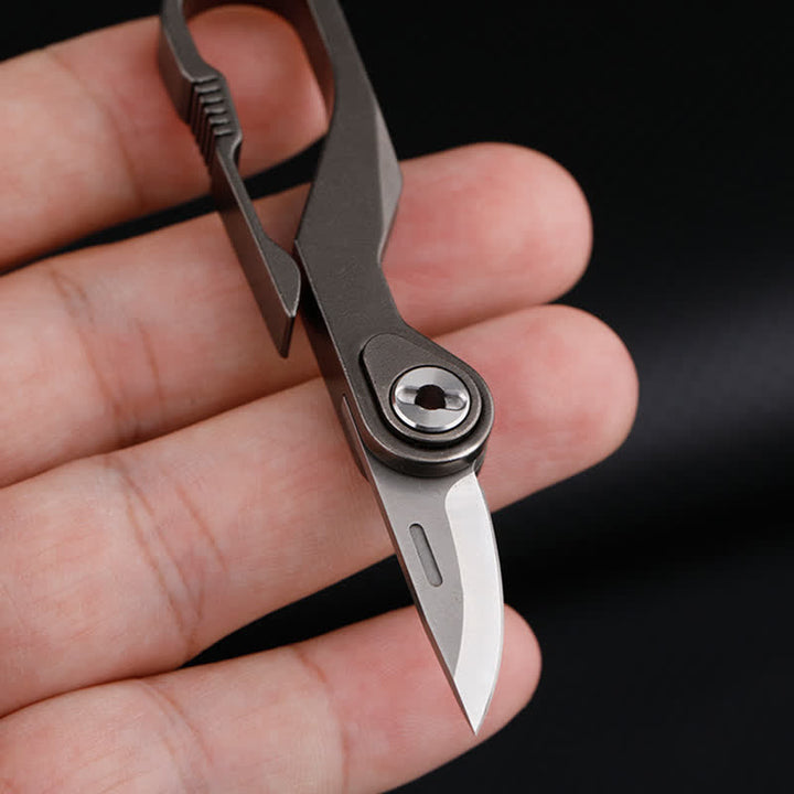 Porte-clés mini couteau pliant en titane