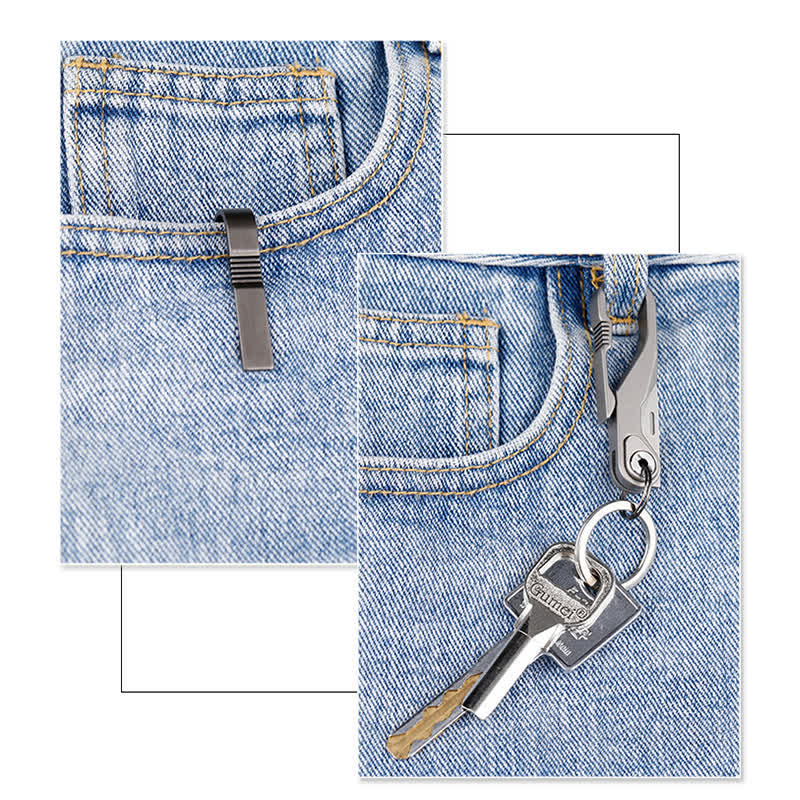 Porte-clés mini couteau pliant en titane