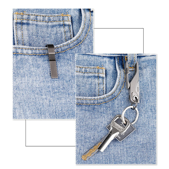 Porte-clés mini couteau pliant en titane