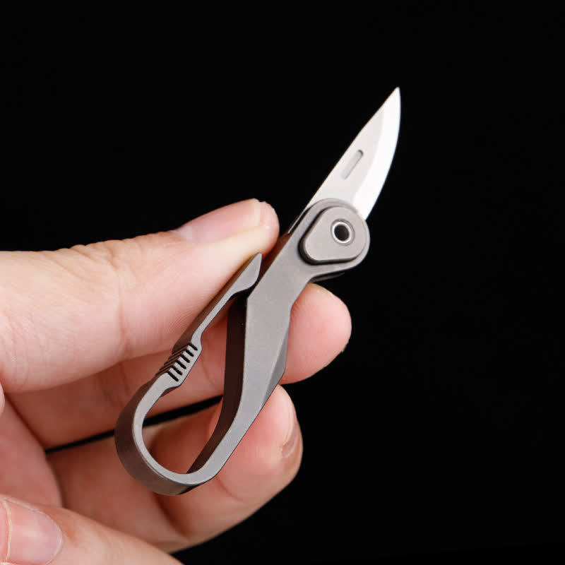 Porte-clés mini couteau pliant en titane