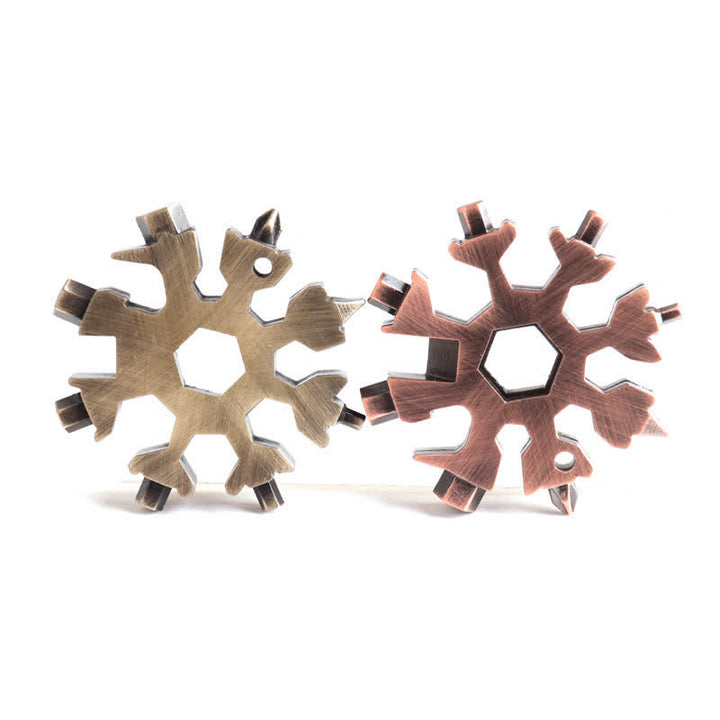 Clé multifonction 18 en 1 en forme de flocon de neige avec porte-clés