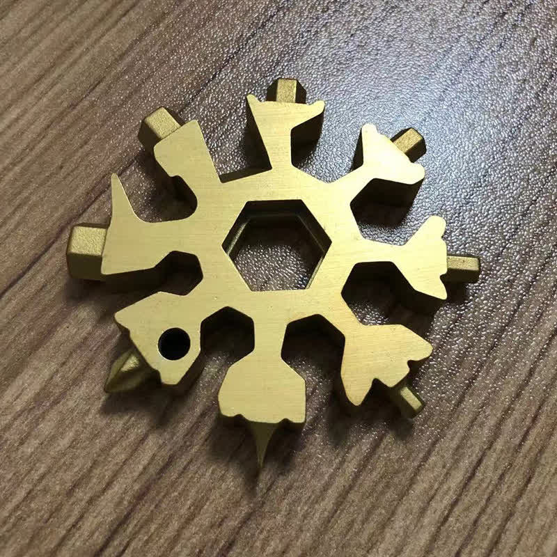 Clé multifonction 18 en 1 en forme de flocon de neige avec porte-clés