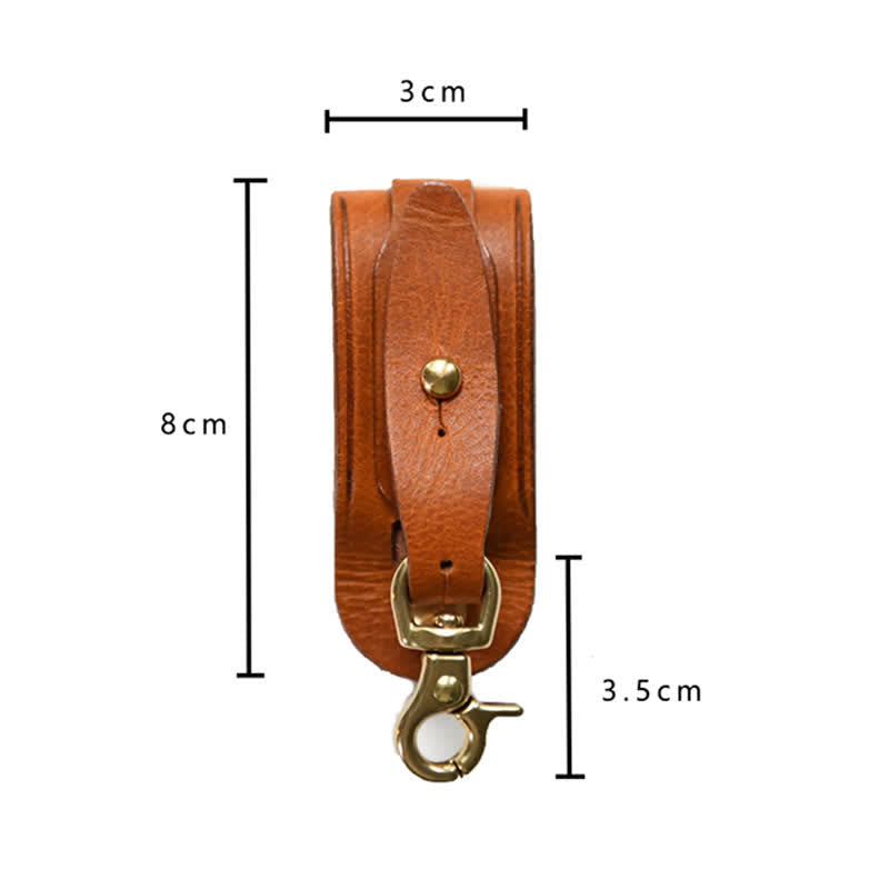 Porte-clés en cuir fait main avec boucle de ceinture