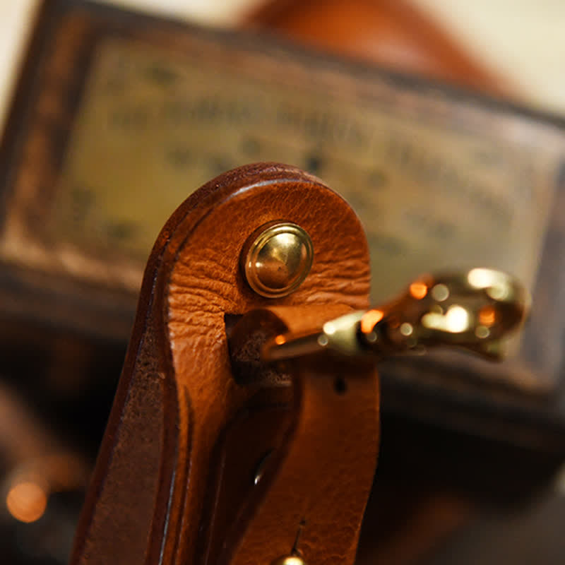 Porte-clés en cuir fait main avec boucle de ceinture