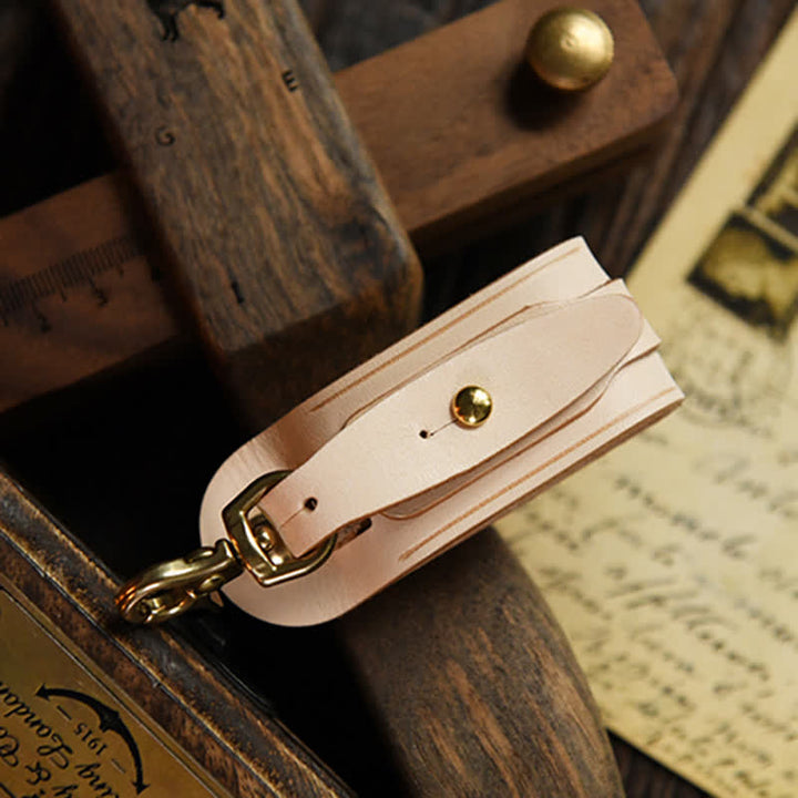 Porte-clés en cuir fait main avec boucle de ceinture