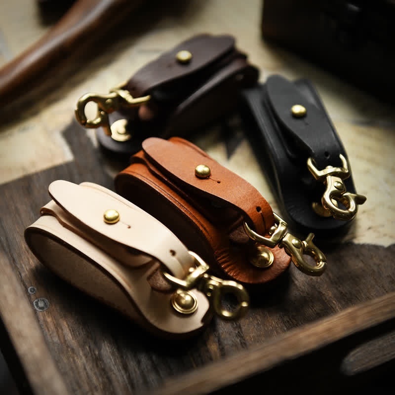 Porte-clés en cuir fait main avec boucle de ceinture