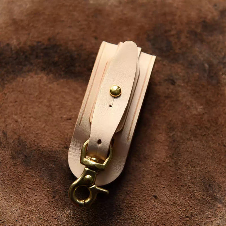 Porte-clés en cuir fait main avec boucle de ceinture