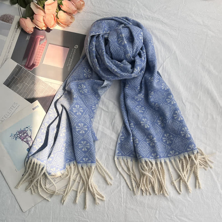 Écharpe unisexe en jacquard à motif géométrique abstrait rustique