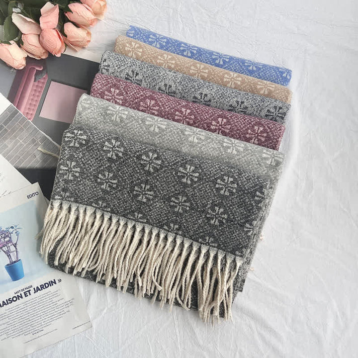 Écharpe unisexe en jacquard à motif géométrique abstrait rustique