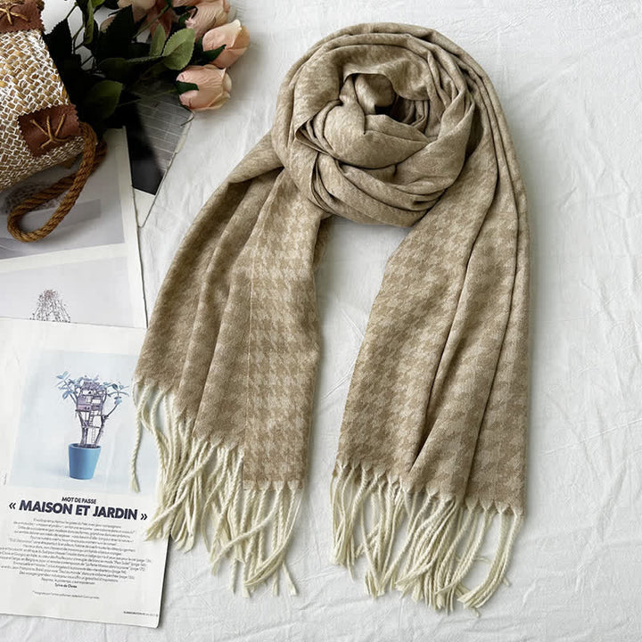 Écharpe unisexe en jacquard à motif géométrique abstrait rustique