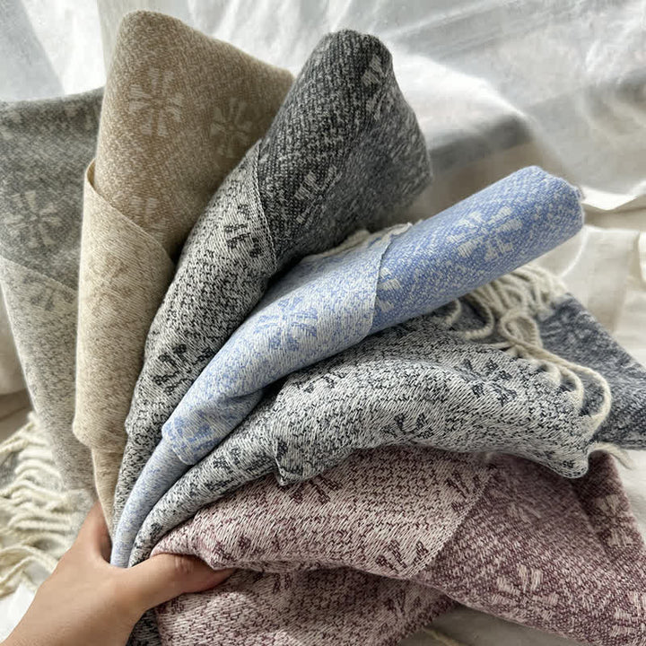 Écharpe unisexe en jacquard à motif géométrique abstrait rustique