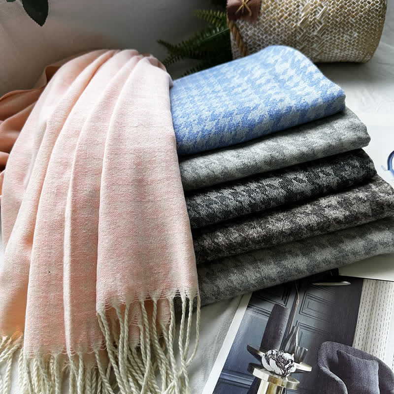 Écharpe unisexe en jacquard à motif géométrique abstrait rustique
