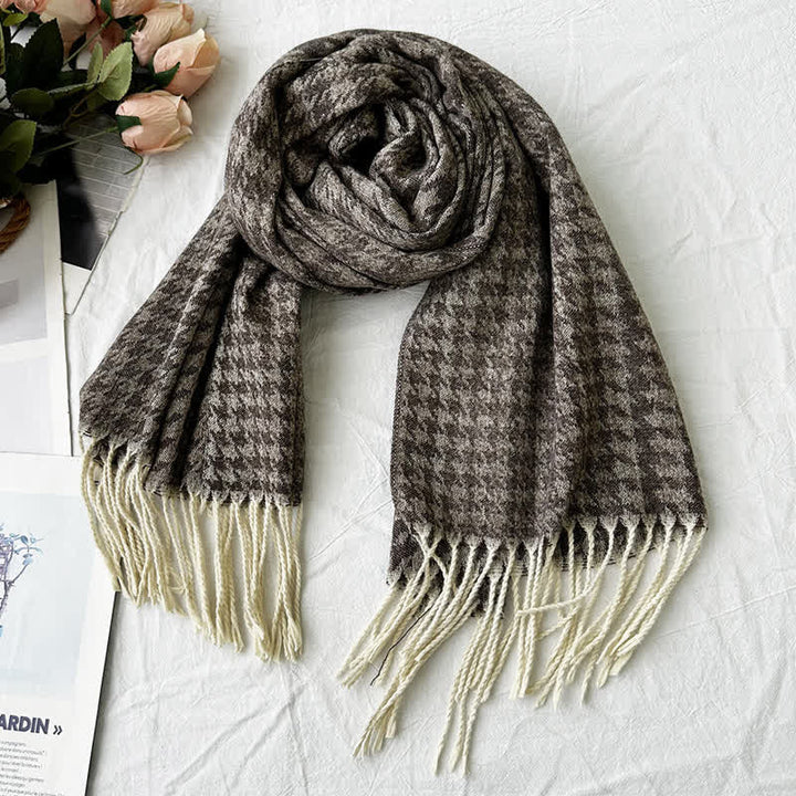 Écharpe unisexe en jacquard à motif géométrique abstrait rustique