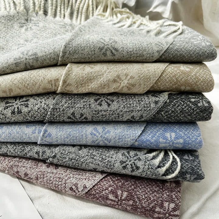 Écharpe unisexe en jacquard à motif géométrique abstrait rustique