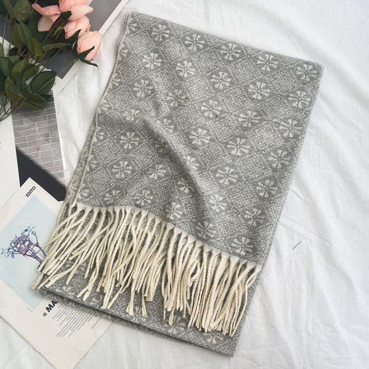 Écharpe unisexe en jacquard à motif géométrique abstrait rustique