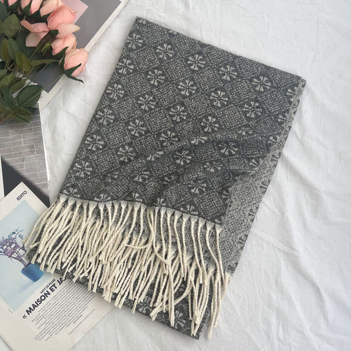 Écharpe unisexe en jacquard à motif géométrique abstrait rustique