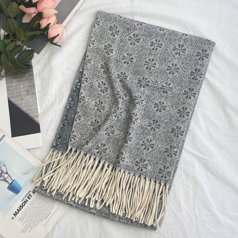 Écharpe unisexe en jacquard à motif géométrique abstrait rustique
