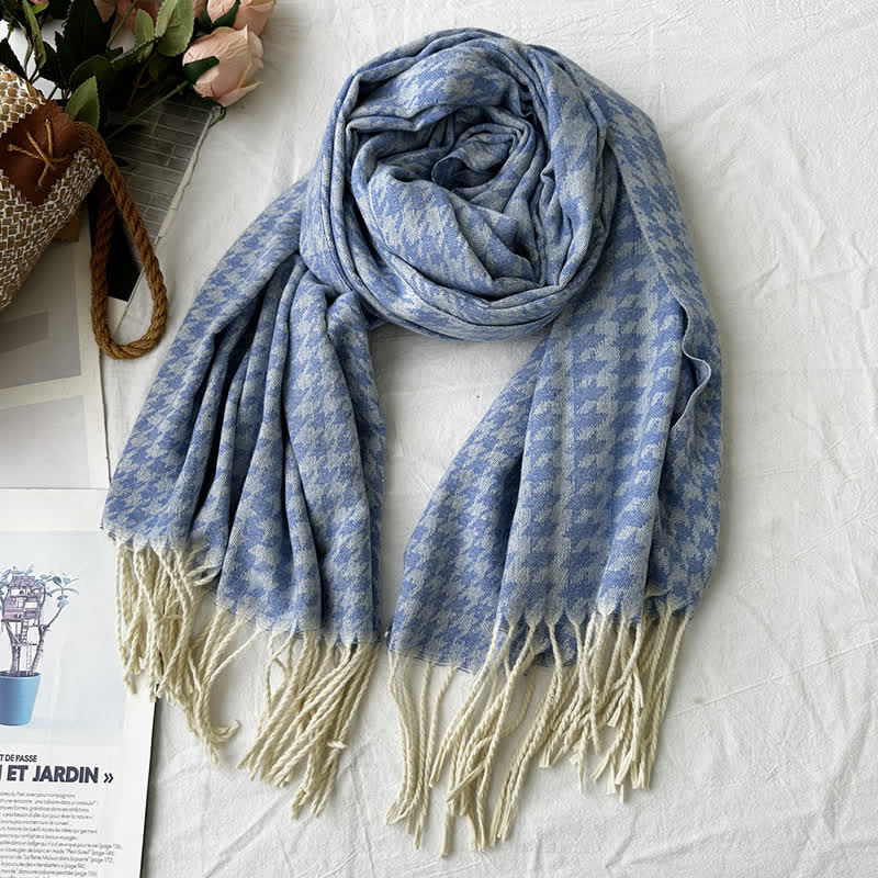 Écharpe unisexe en jacquard à motif géométrique abstrait rustique