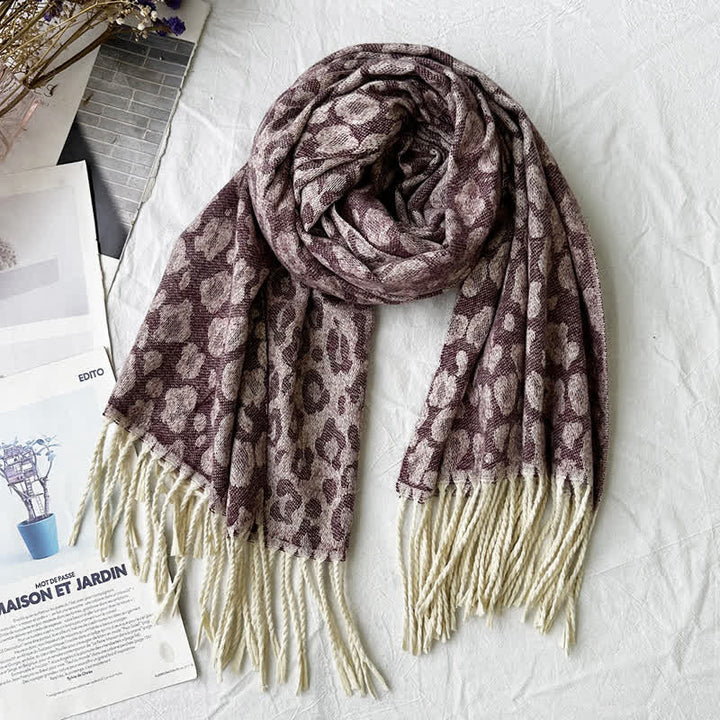 Écharpe unisexe en jacquard à motif géométrique abstrait rustique