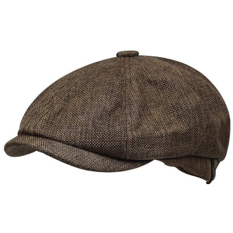 Casquette béret octogonale simple et cool pour vendeur de journaux - Café - M (22"-22 7/8") - image 0
