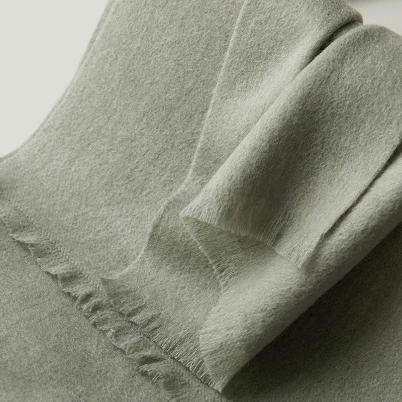 Écharpe unisexe chaude en pure laine de couleur unie simple