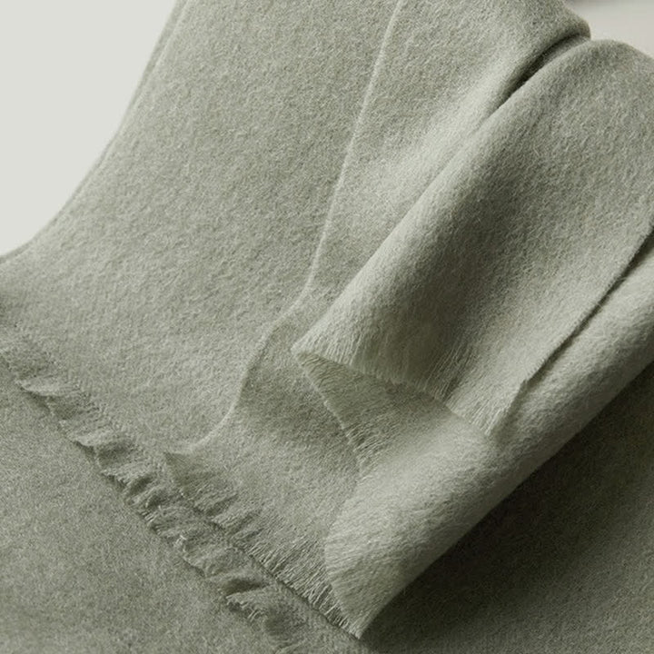 Écharpe unisexe chaude en pure laine de couleur unie simple