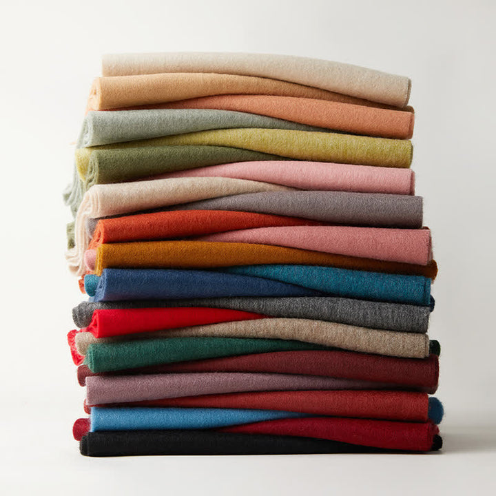 Écharpe unisexe chaude en pure laine de couleur unie simple