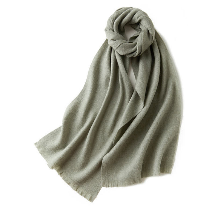Écharpe unisexe chaude en pure laine de couleur unie simple