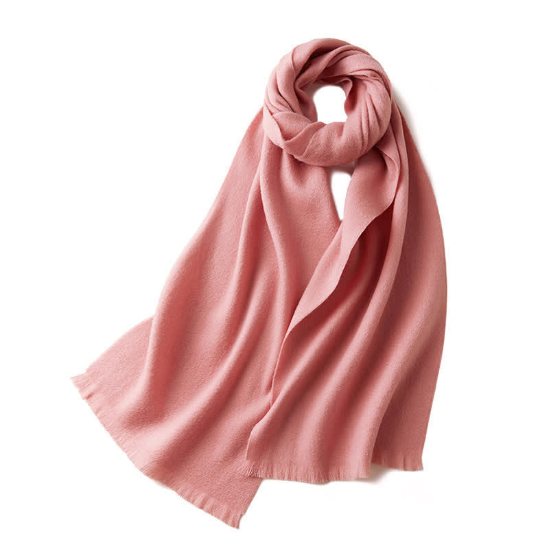 Écharpe unisexe chaude en pure laine de couleur unie simple