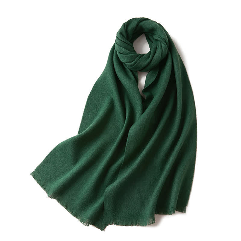Écharpe unisexe chaude en pure laine de couleur unie simple