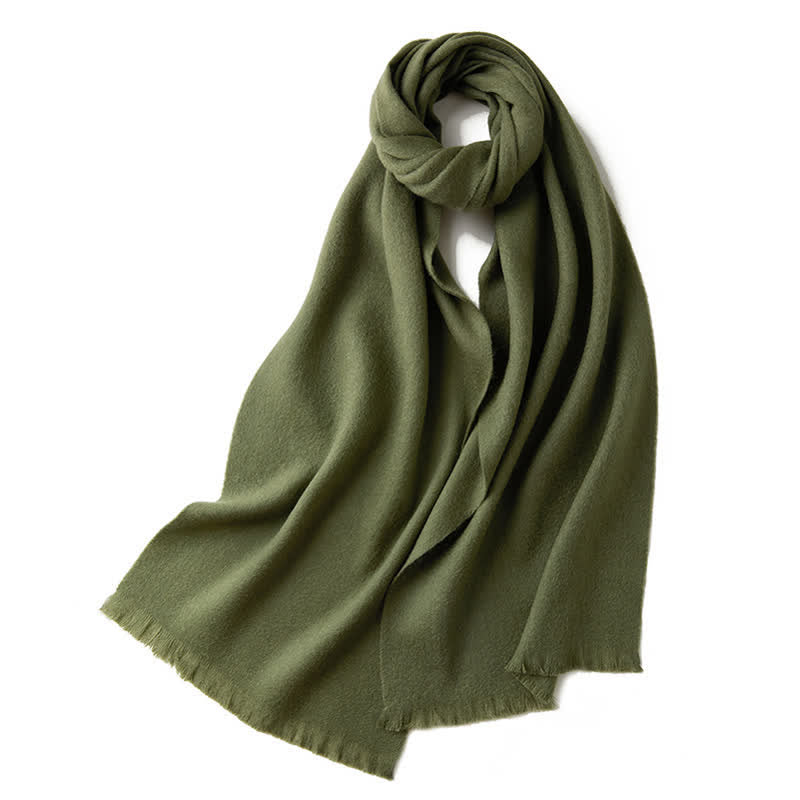 Écharpe unisexe chaude en pure laine de couleur unie simple