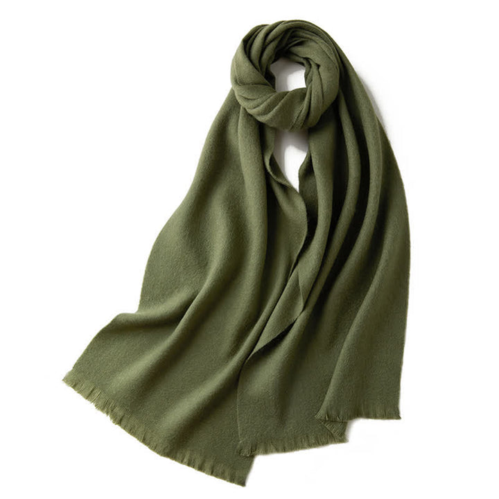 Écharpe unisexe chaude en pure laine de couleur unie simple