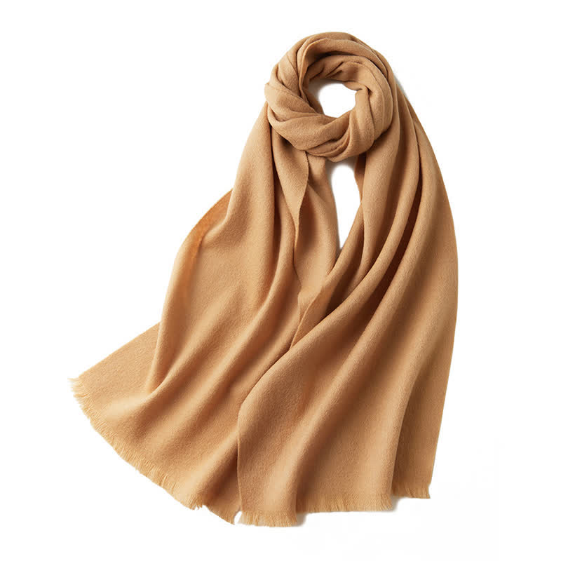 Écharpe unisexe chaude en pure laine de couleur unie simple