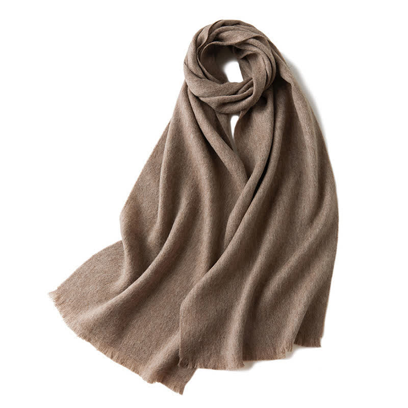 Écharpe unisexe chaude en pure laine de couleur unie simple