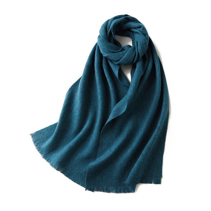 Écharpe unisexe chaude en pure laine de couleur unie simple