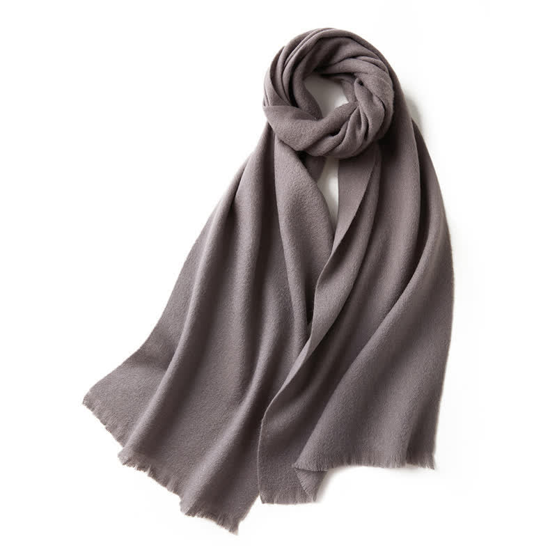 Écharpe unisexe chaude en pure laine de couleur unie simple