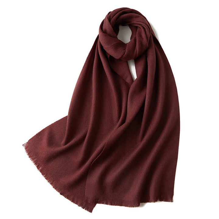 Écharpe unisexe chaude en pure laine de couleur unie simple