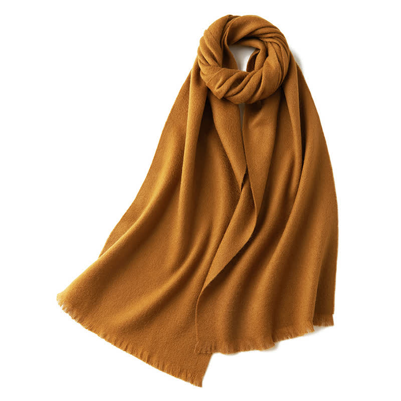 Écharpe unisexe chaude en pure laine de couleur unie simple