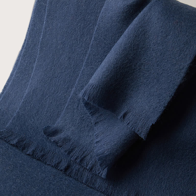 Écharpe unisexe chaude en pure laine de couleur unie simple
