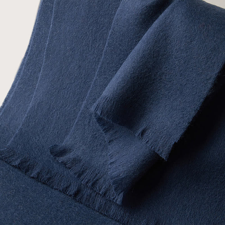 Écharpe unisexe chaude en pure laine de couleur unie simple