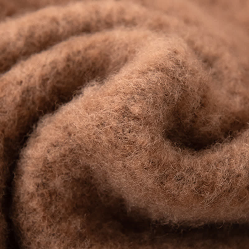 Écharpe unisexe en cachemire à franges de couleur unie