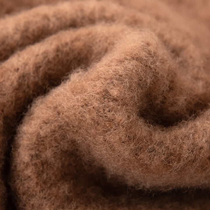 Écharpe unisexe en cachemire à franges de couleur unie
