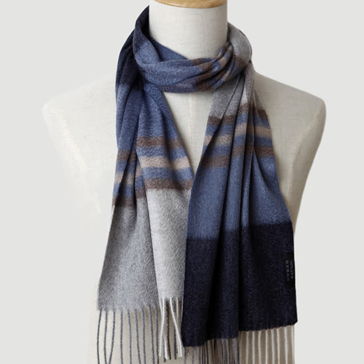 Écharpe en cachemire à carreaux assortis en trois couleurs pour homme