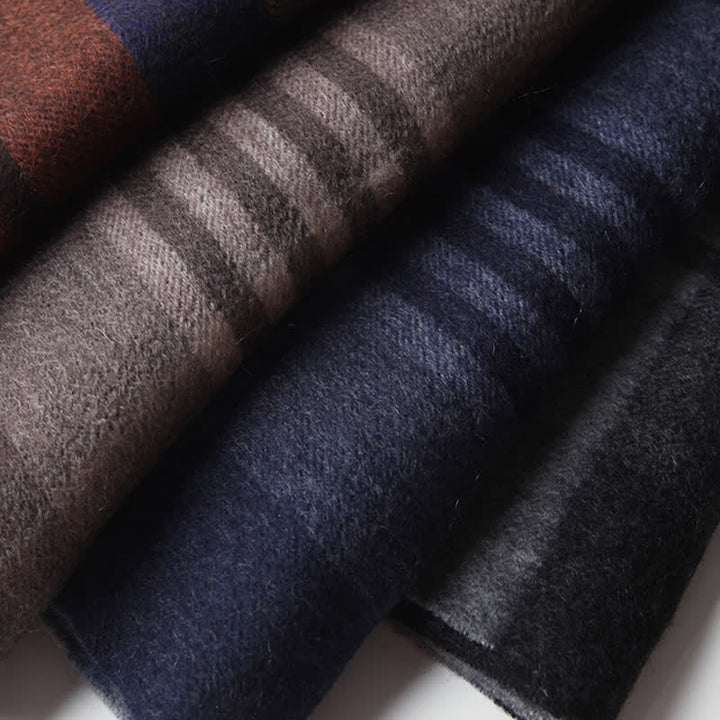 Écharpe en cachemire à carreaux assortis en trois couleurs pour homme