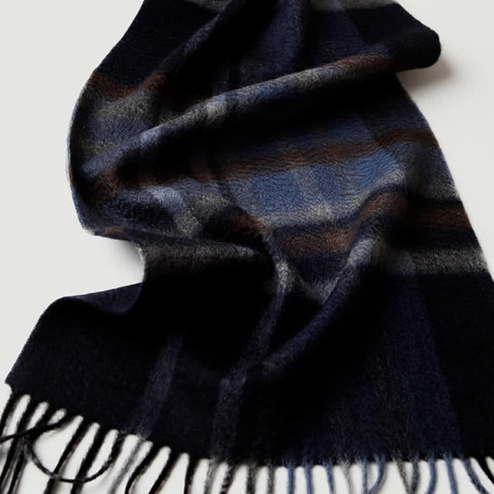Écharpe en cachemire à carreaux assortis en trois couleurs pour homme