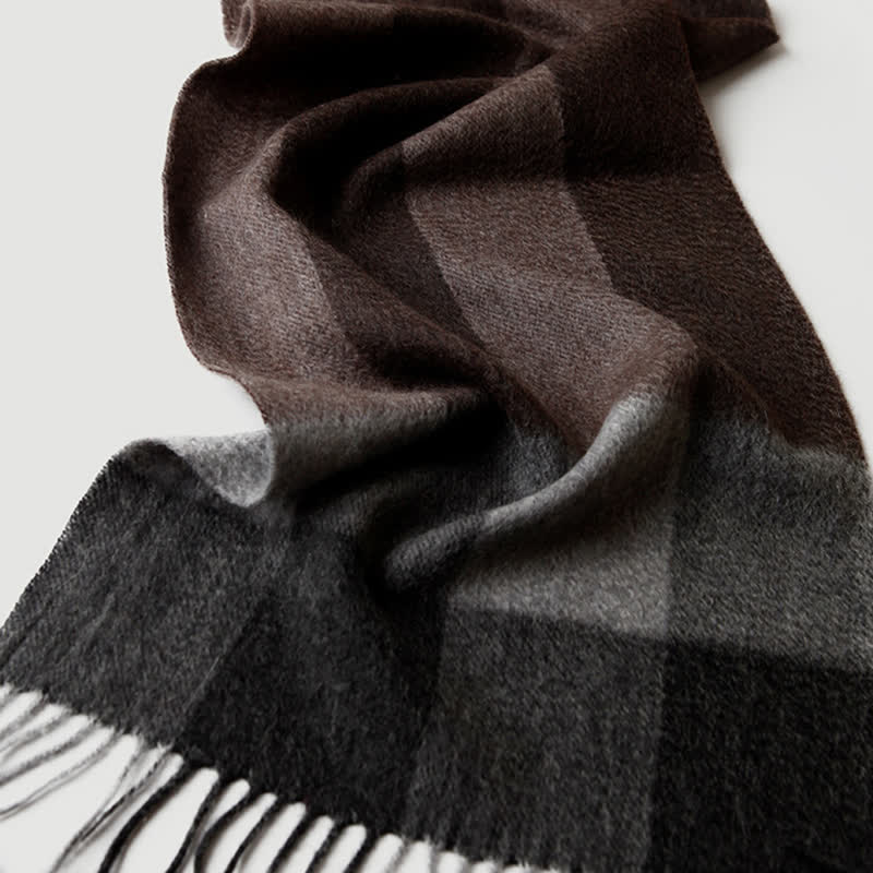 Écharpe en cachemire à carreaux assortis en trois couleurs pour homme