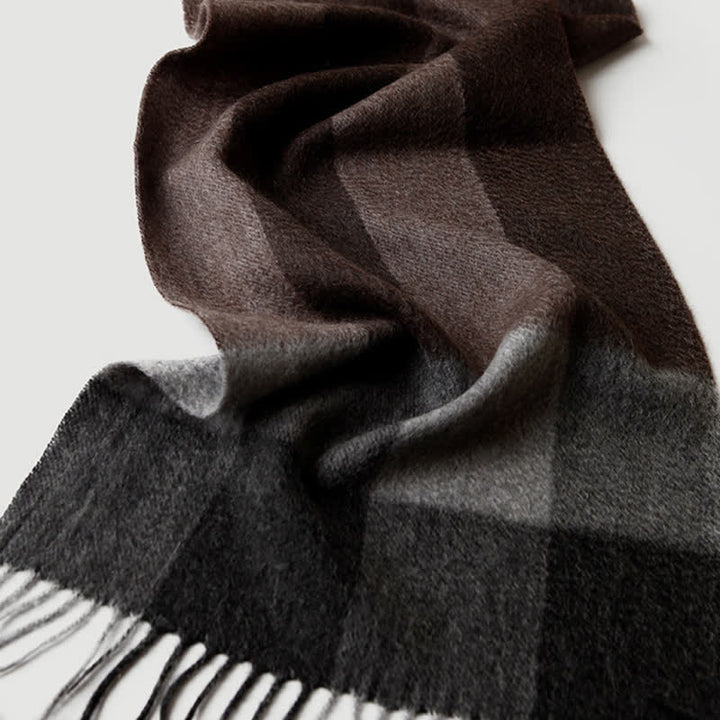 Écharpe en cachemire à carreaux assortis en trois couleurs pour homme