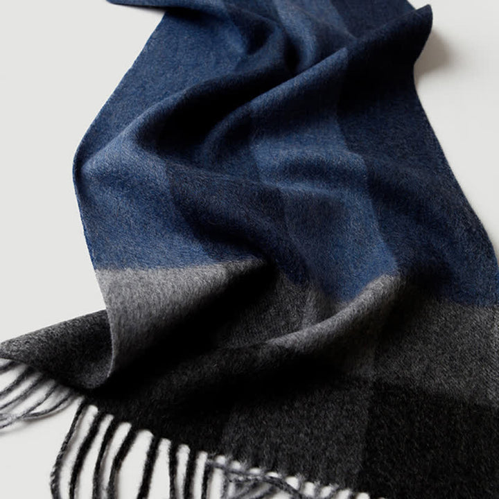 Écharpe en cachemire à carreaux assortis en trois couleurs pour homme