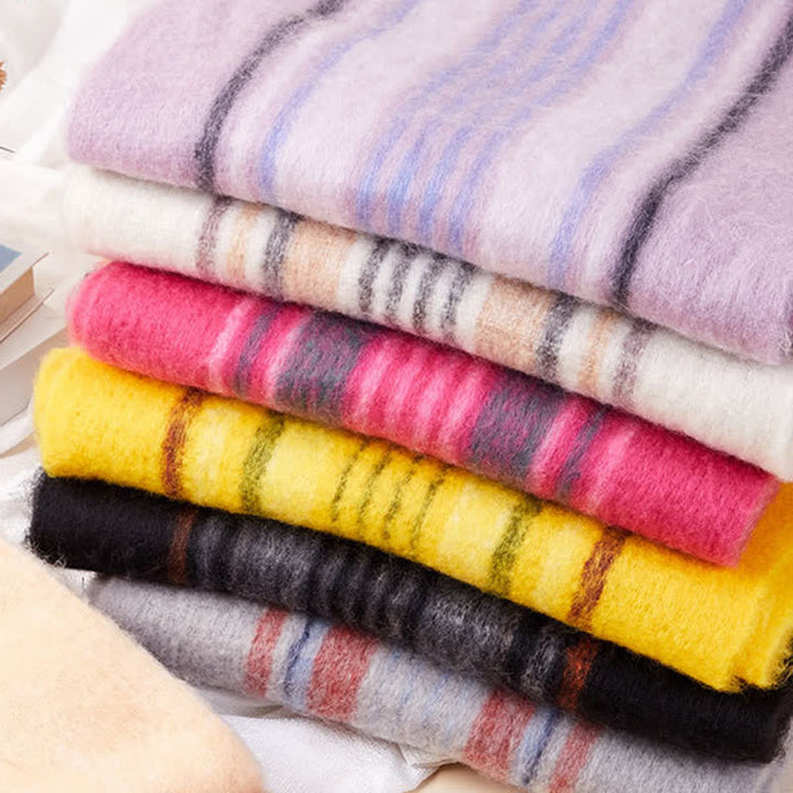 Écharpe chaude unisexe classique à pampilles et à carreaux - image 0